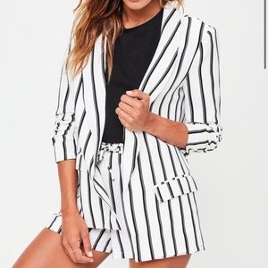 Black and White Striped Blazer